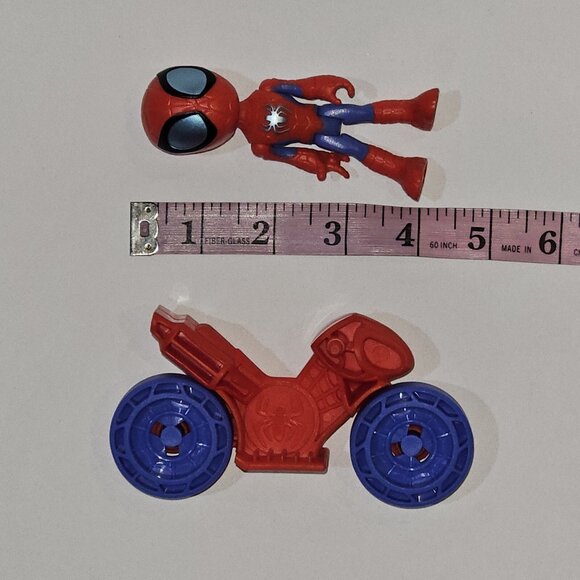 Spidey & Friends 2 Figures + Vehicle Toy Lot Motorcycle Spider-Man Miles Morales - Picture 6 of 9